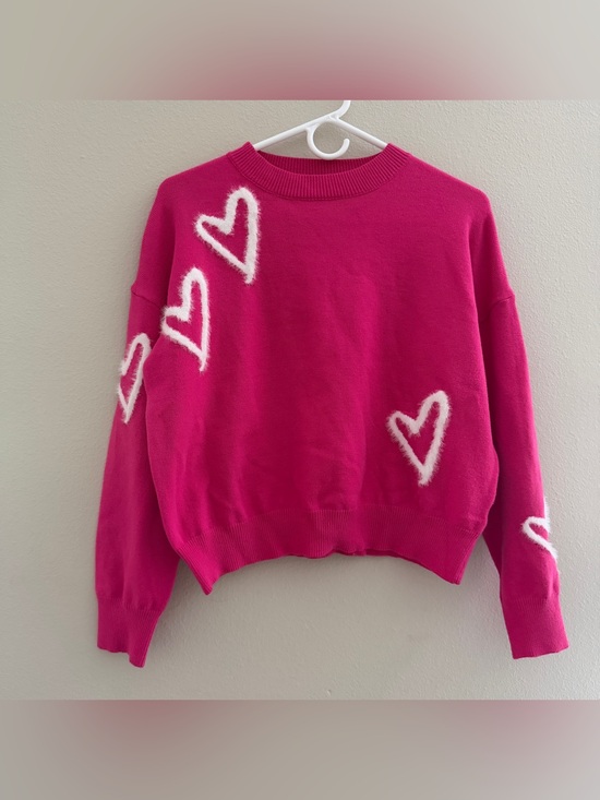 Pinch Sweaters - Pinch Sweater Hearts Pink Women’s Size M Soft And Fuzzy Valentines